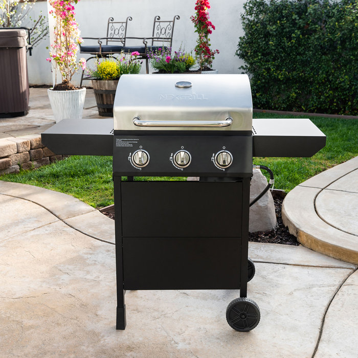 Nexgrill 3 Burner Free Standing Liquid Propane 27000 BTU Gas Grill & Reviews Wayfair